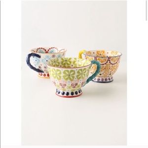 Anthropologie with a twist teacup set of 3